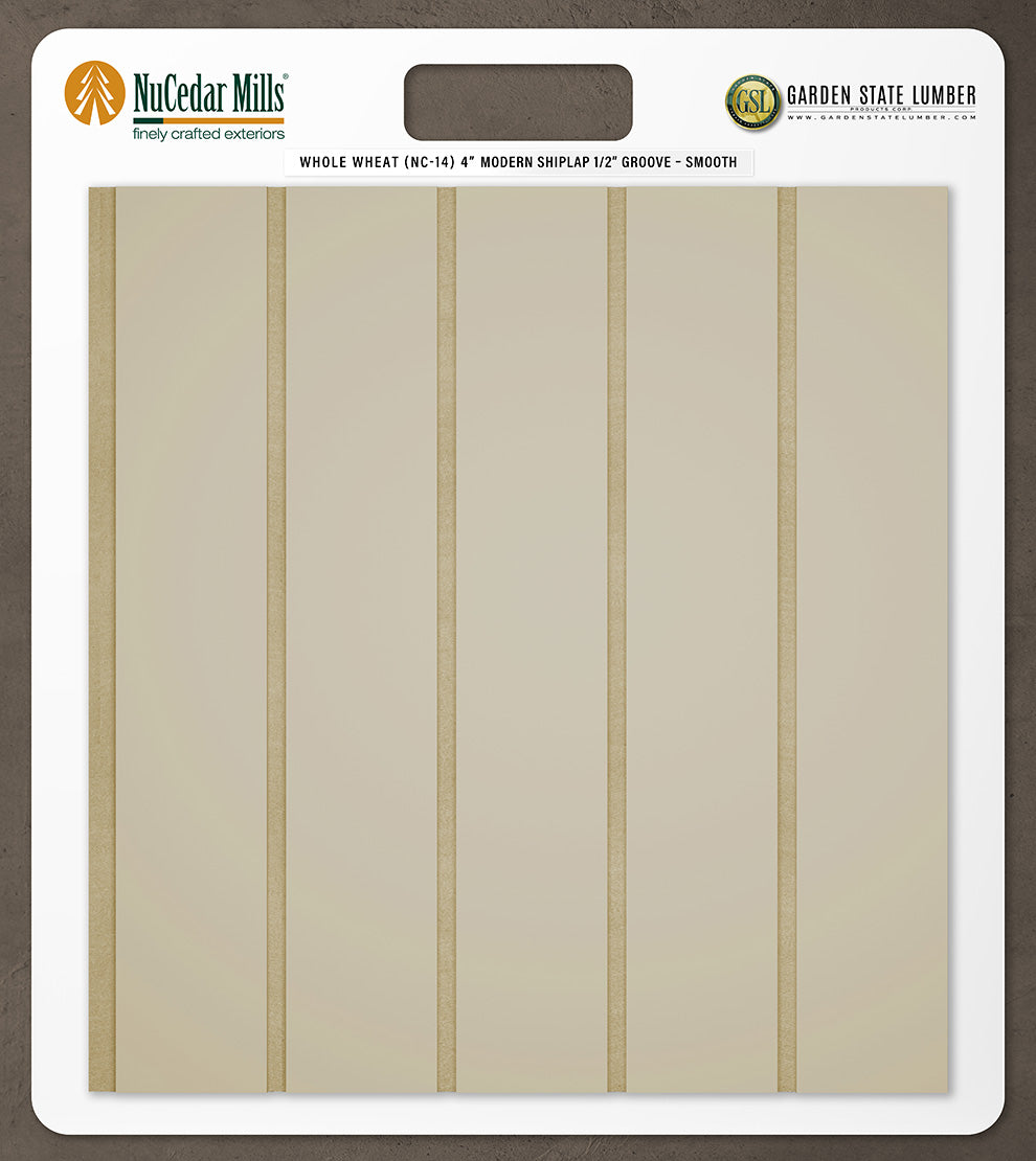 4″ Smooth T&G Modern Shiplap Strips - 2' x 2' Display