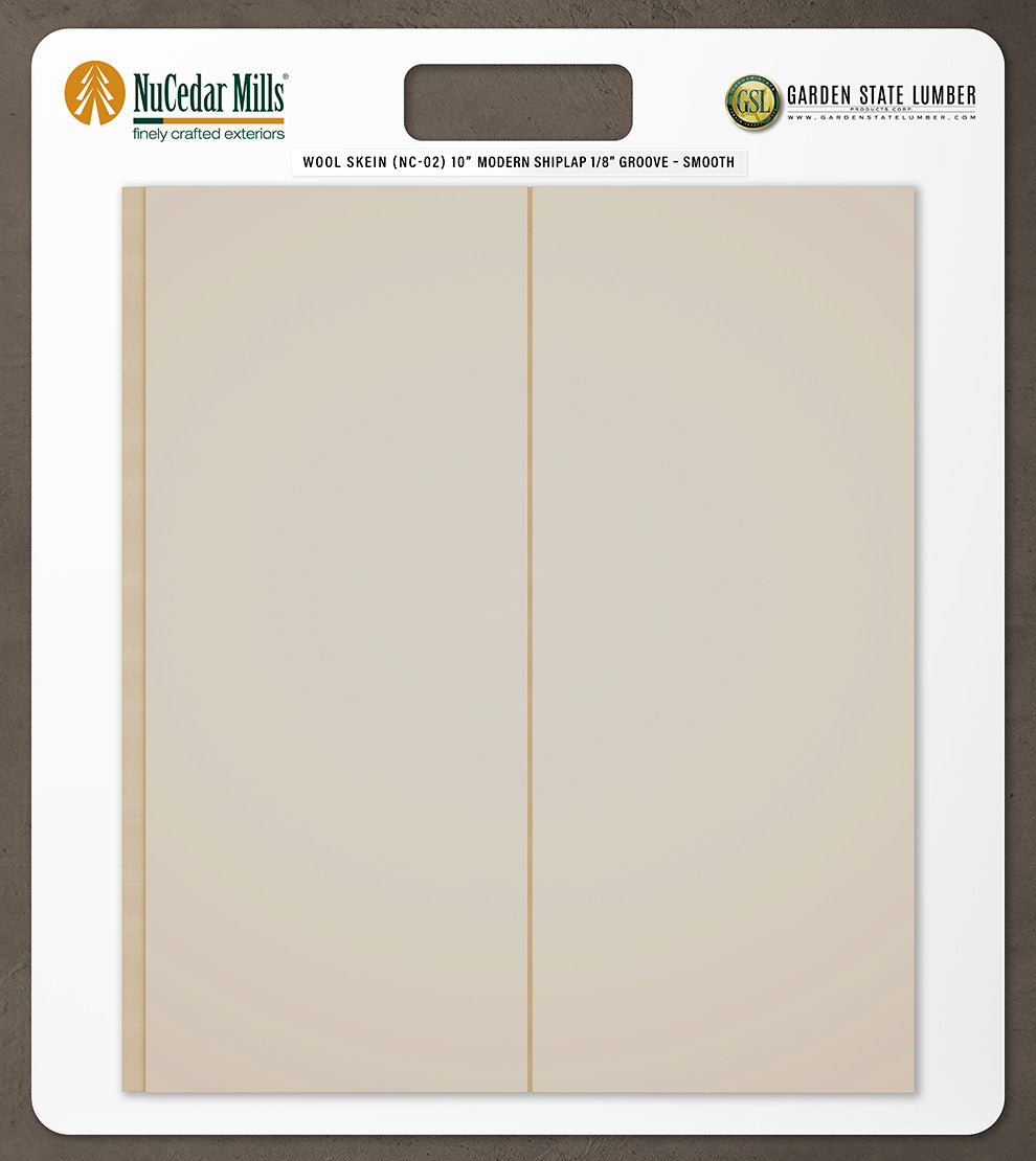 10″ Smooth T&G Modern Shiplap Strips - 2' x 2' Display