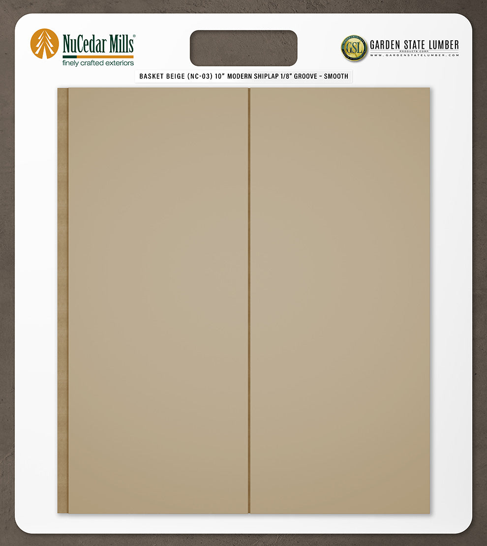 10″ Smooth T&G Modern Shiplap Strips - 2' x 2' Display
