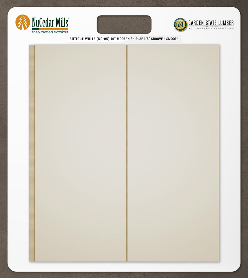 10″ Smooth T&G Modern Shiplap Strips - 2' x 2' Display