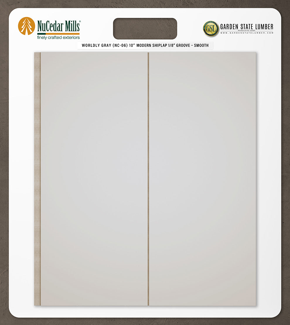10″ Smooth T&G Modern Shiplap Strips - 2' x 2' Display