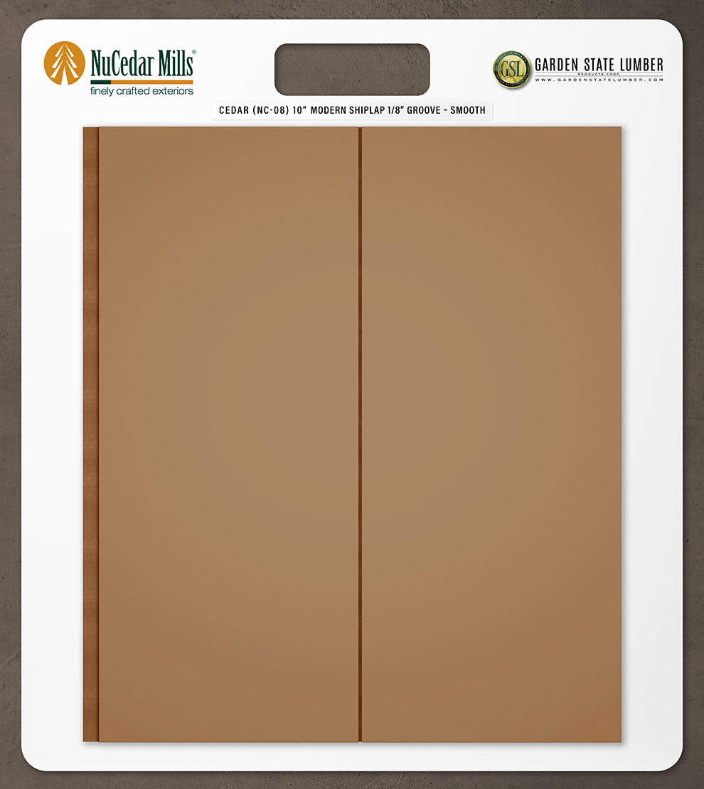 10″ Smooth T&G Modern Shiplap Strips - 2' x 2' Display