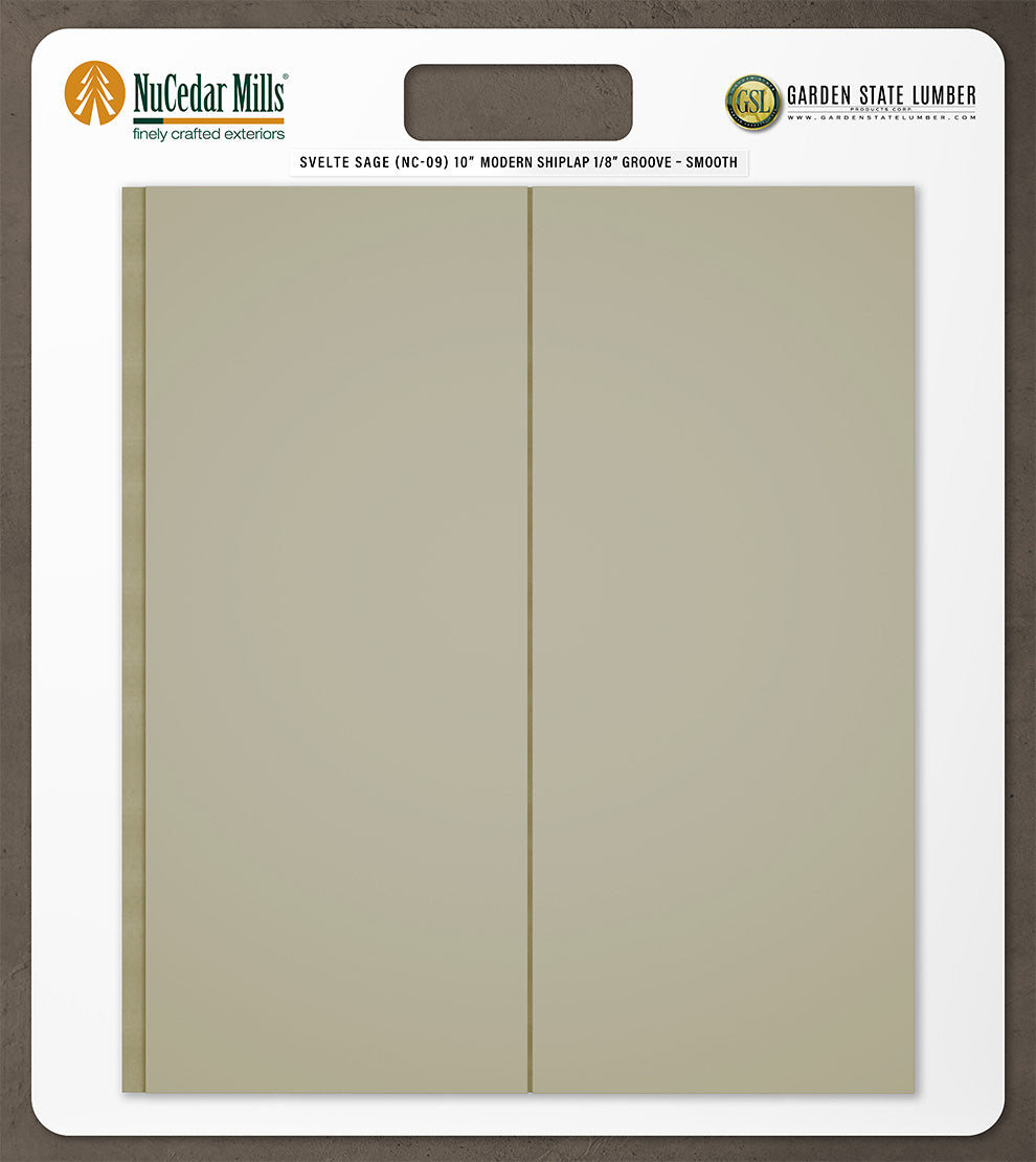 10″ Smooth T&G Modern Shiplap Strips - 2' x 2' Display