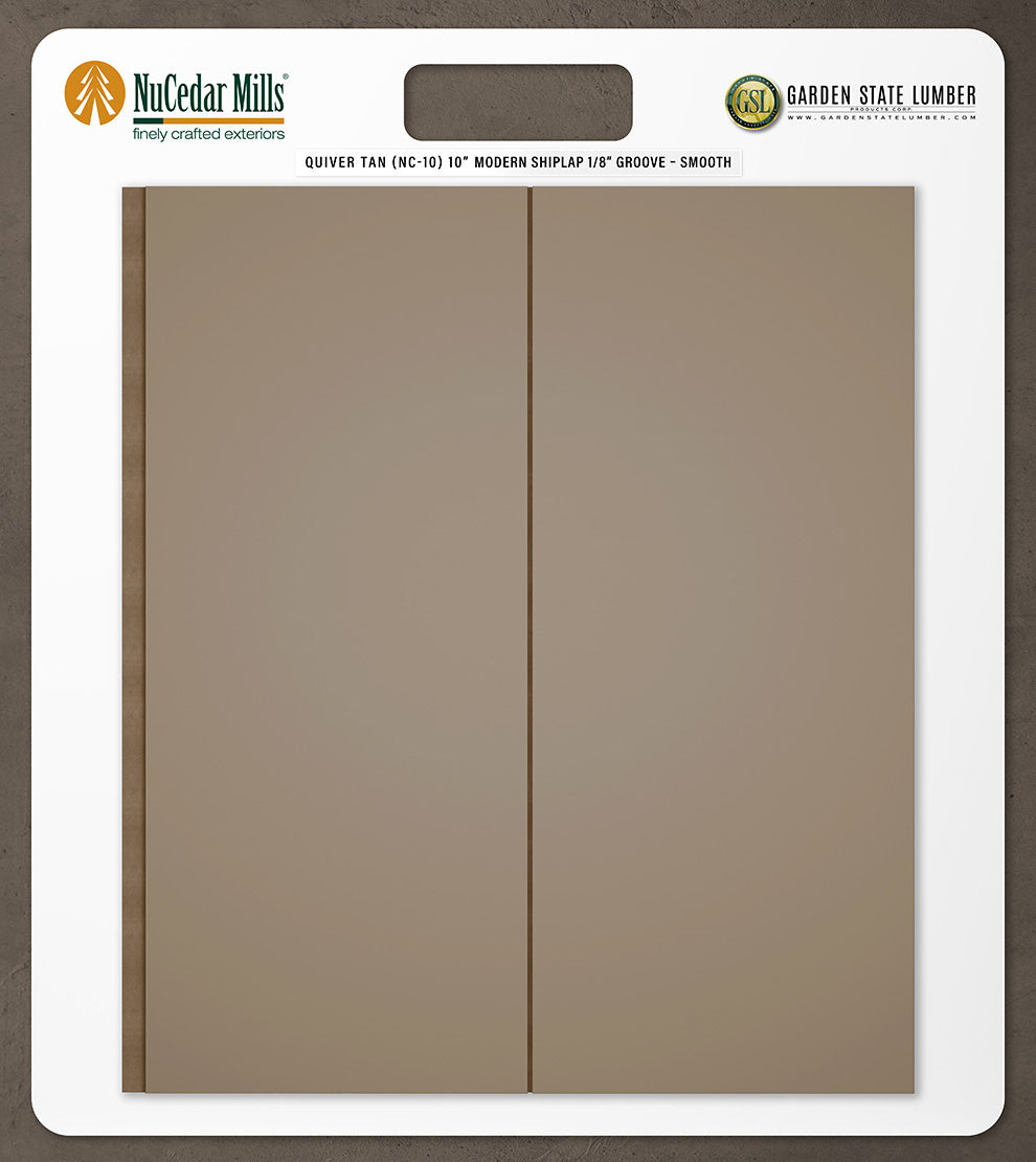 10″ Smooth T&G Modern Shiplap Strips - 2' x 2' Display