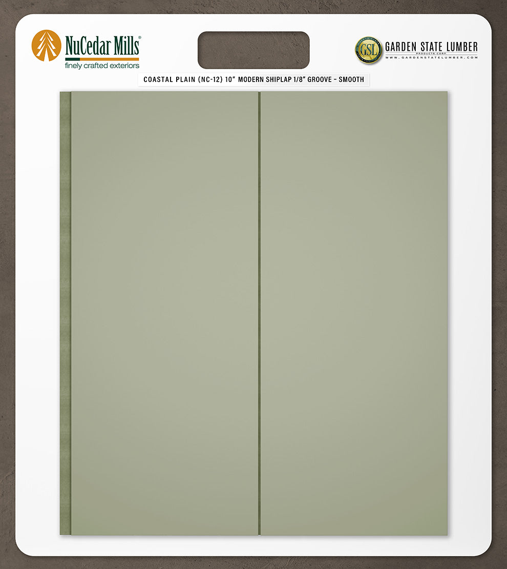 10″ Smooth T&G Modern Shiplap Strips - 2' x 2' Display