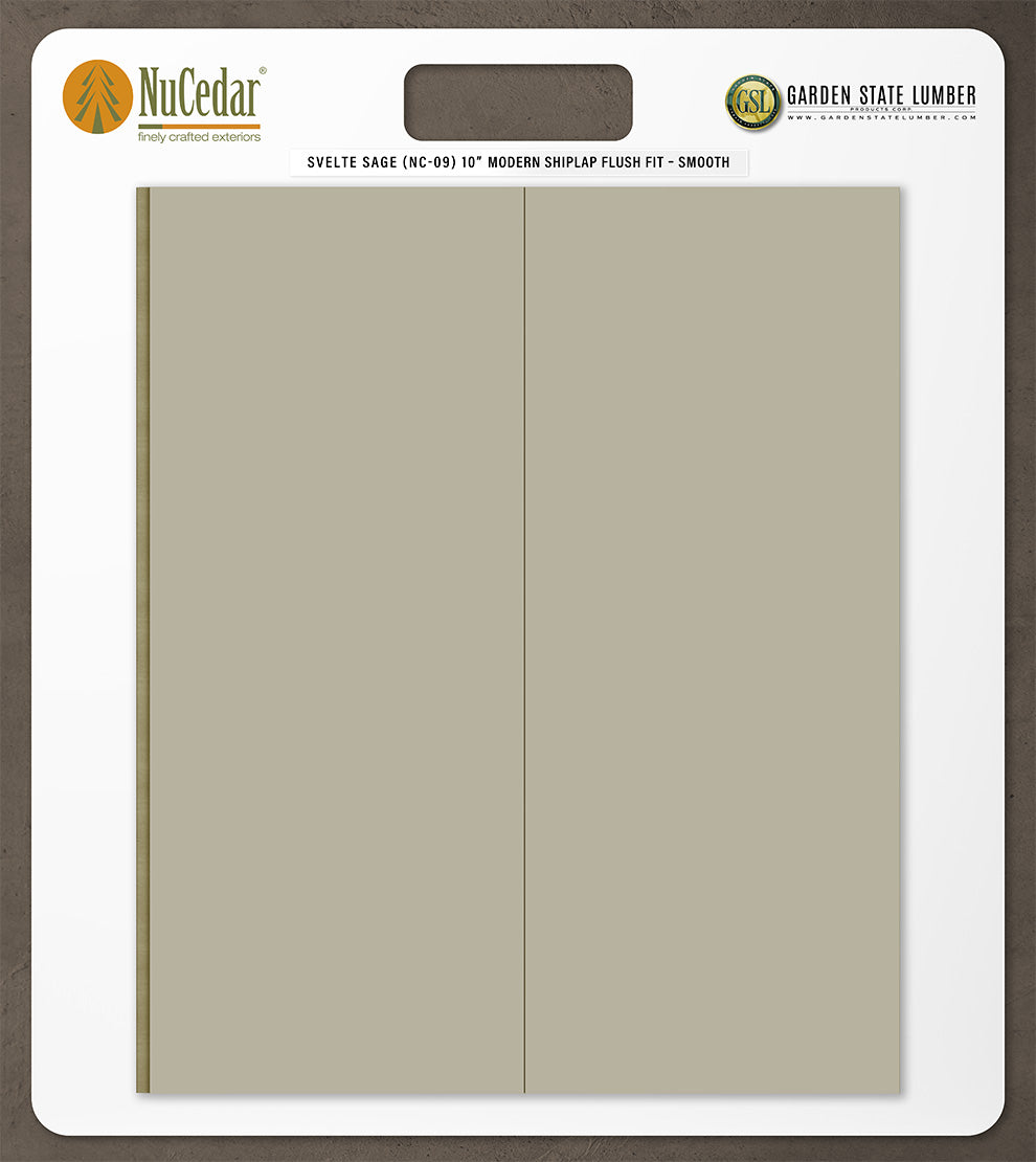10″ Smooth T&G Modern Shiplap Strips - 2' x 2' Display