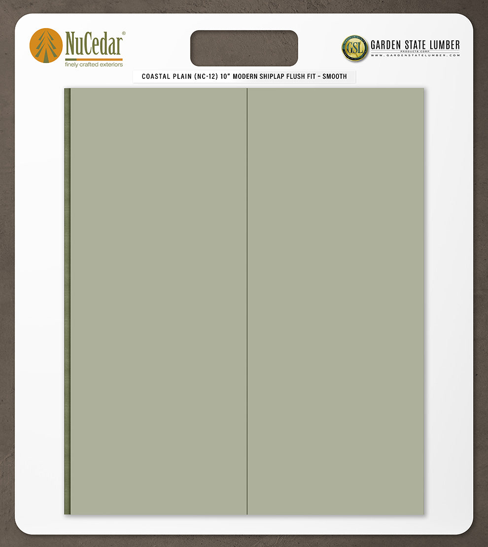 10″ Smooth T&G Modern Shiplap Strips - 2' x 2' Display