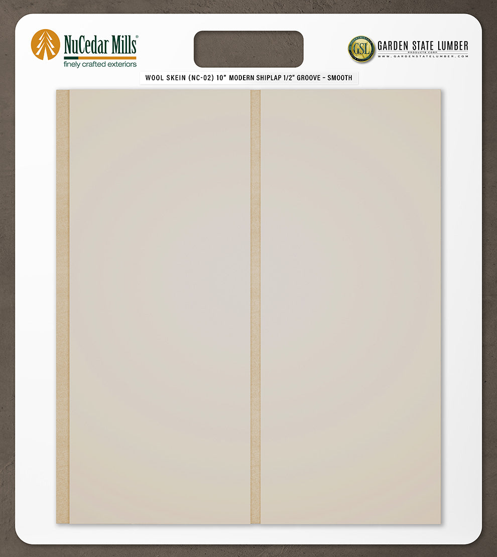 10″ Smooth T&G Modern Shiplap Strips - 2' x 2' Display