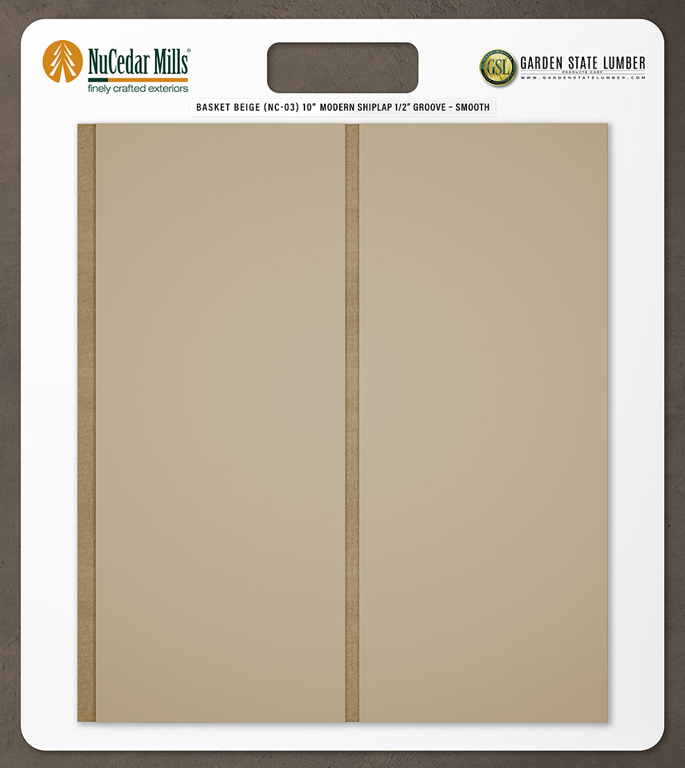 10″ Smooth T&G Modern Shiplap Strips - 2' x 2' Display