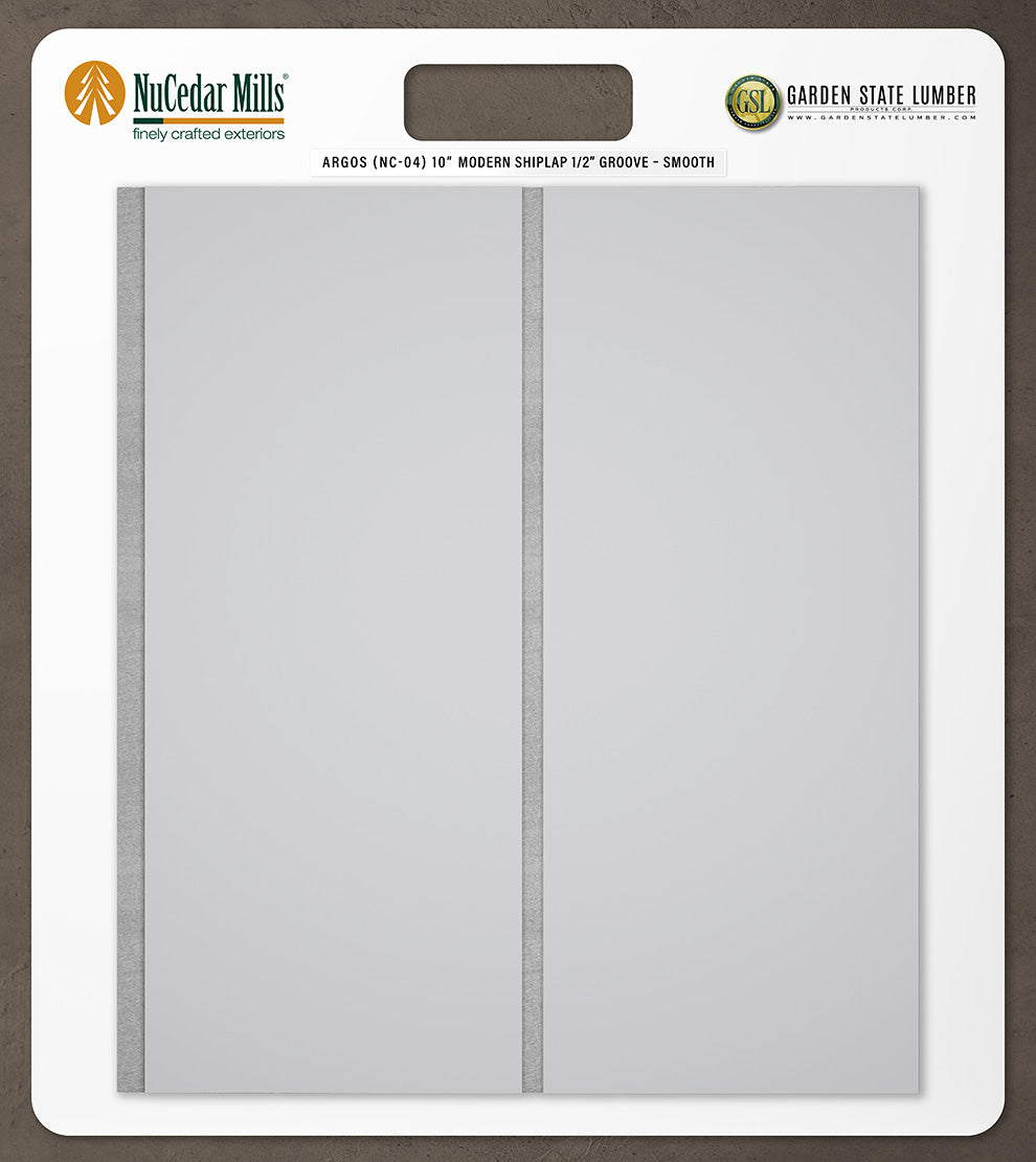 10″ Smooth T&G Modern Shiplap Strips - 2' x 2' Display