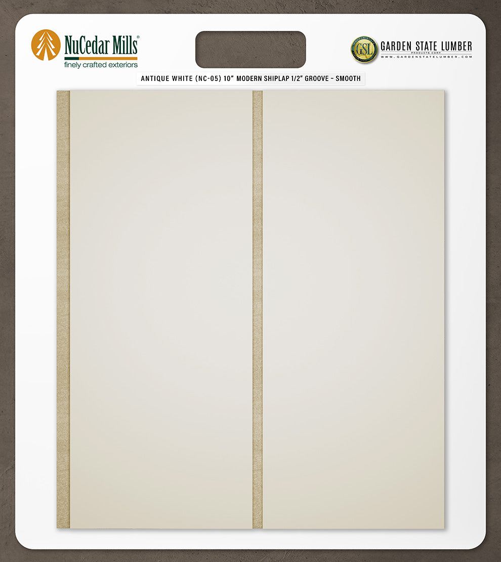 10″ Smooth T&G Modern Shiplap Strips - 2' x 2' Display