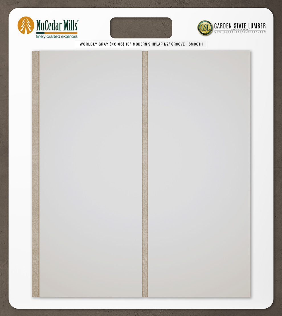 10″ Smooth T&G Modern Shiplap Strips - 2' x 2' Display