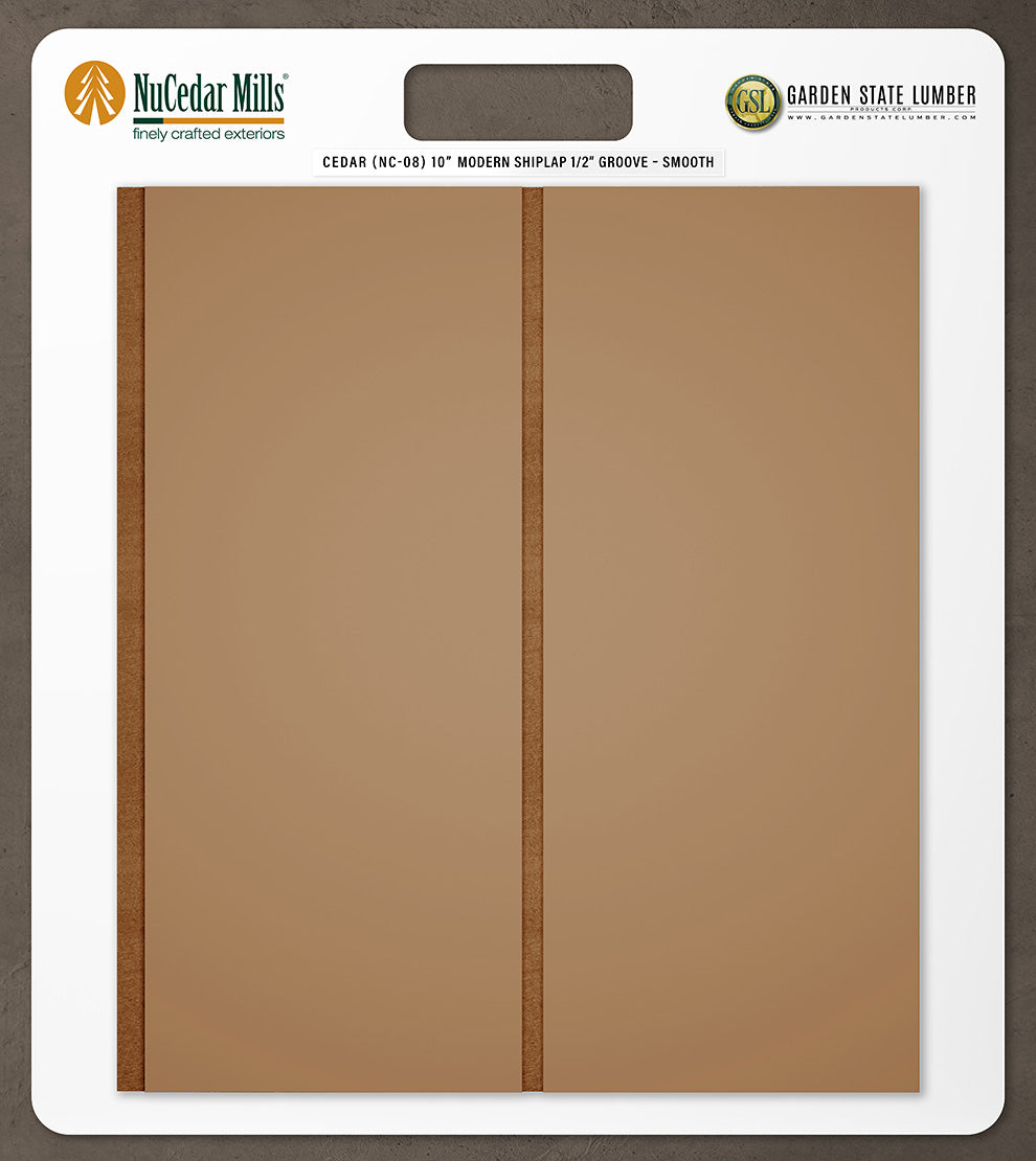 10″ Smooth T&G Modern Shiplap Strips - 2' x 2' Display
