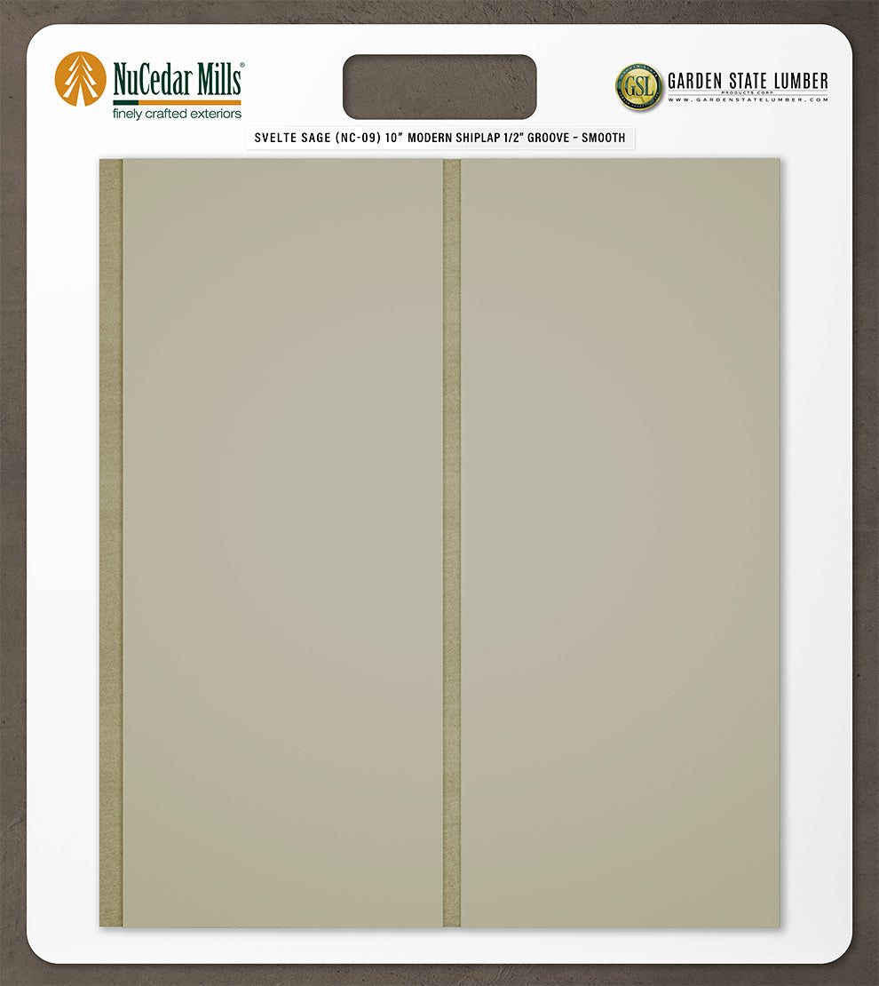 10″ Smooth T&G Modern Shiplap Strips - 2' x 2' Display
