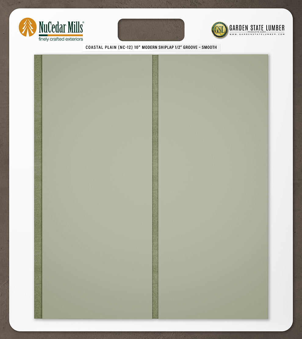 10″ Smooth T&G Modern Shiplap Strips - 2' x 2' Display