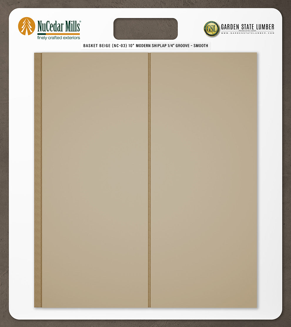10″ Smooth T&G Modern Shiplap Strips - 2' x 2' Display