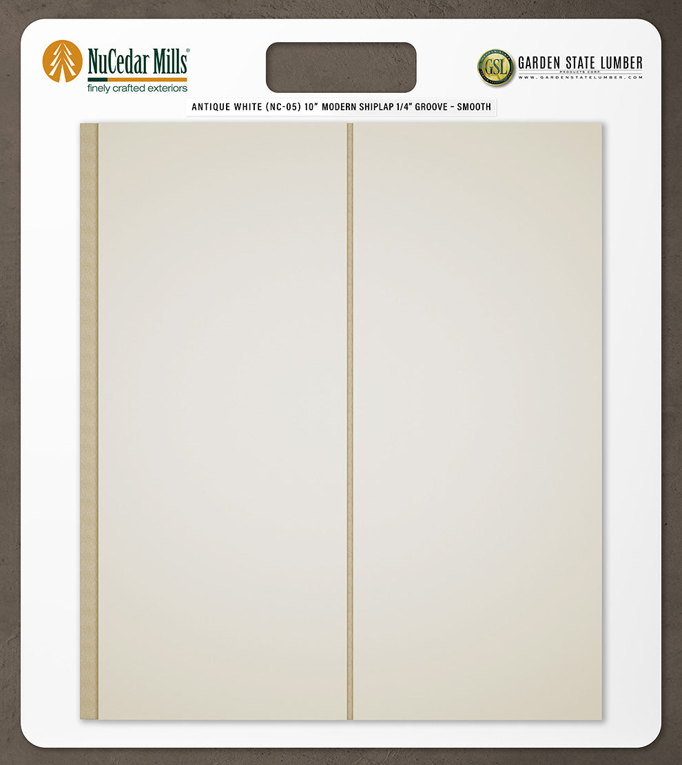10″ Smooth T&G Modern Shiplap Strips - 2' x 2' Display