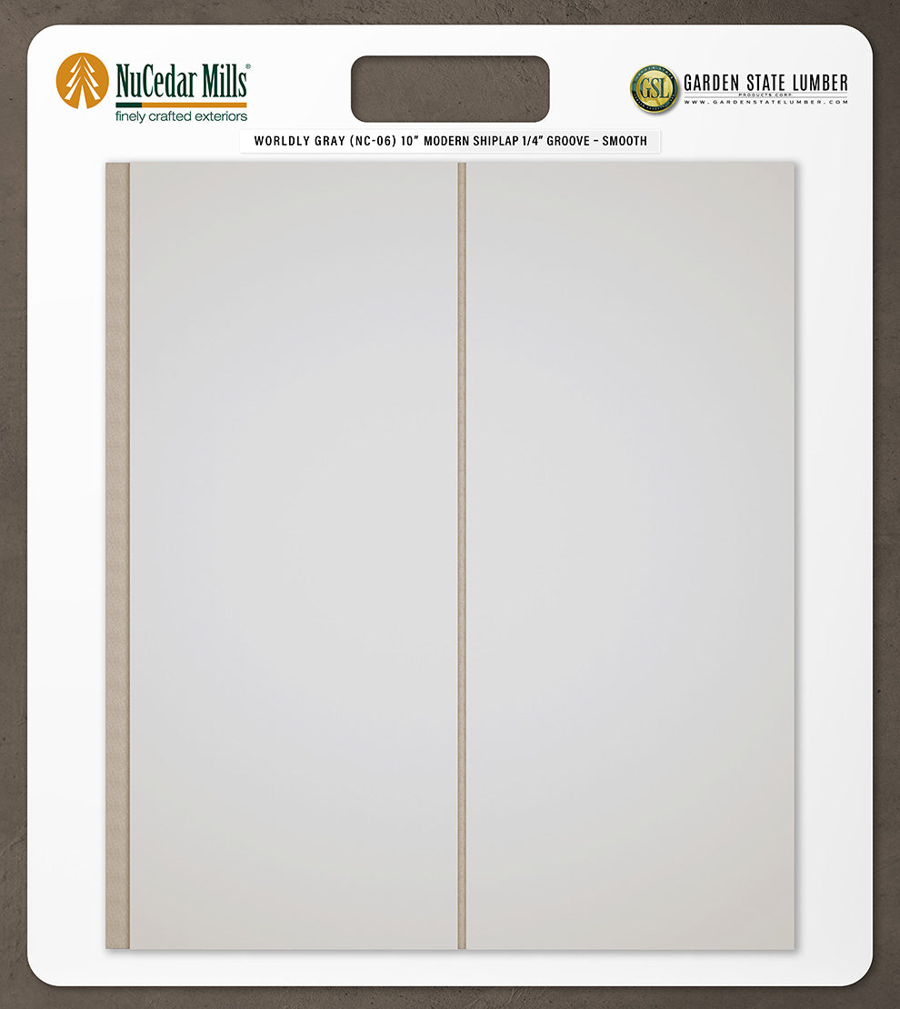 10″ Smooth T&G Modern Shiplap Strips - 2' x 2' Display