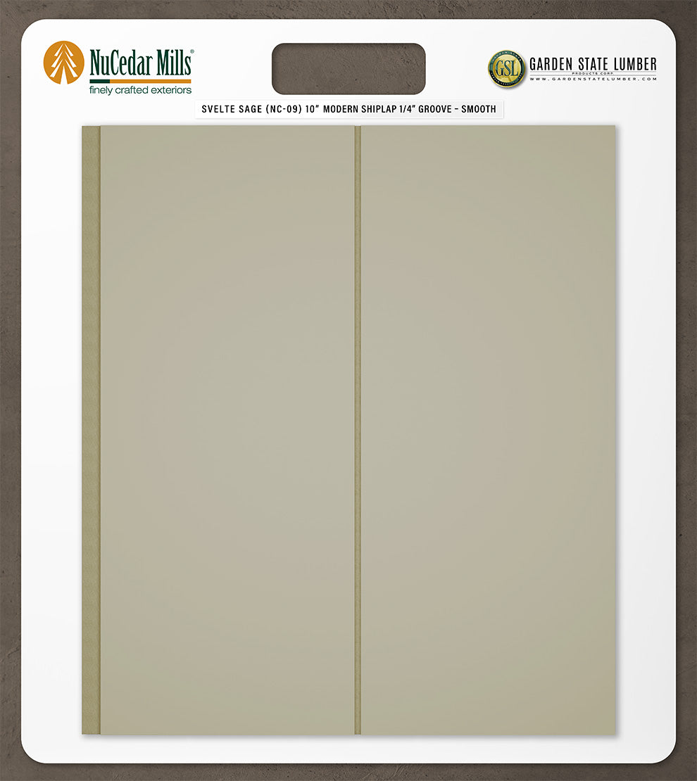10″ Smooth T&G Modern Shiplap Strips - 2' x 2' Display