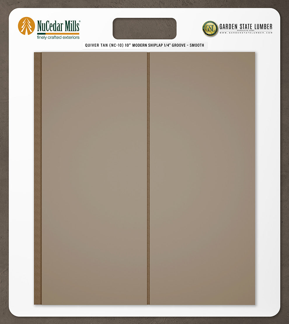 10″ Smooth T&G Modern Shiplap Strips - 2' x 2' Display