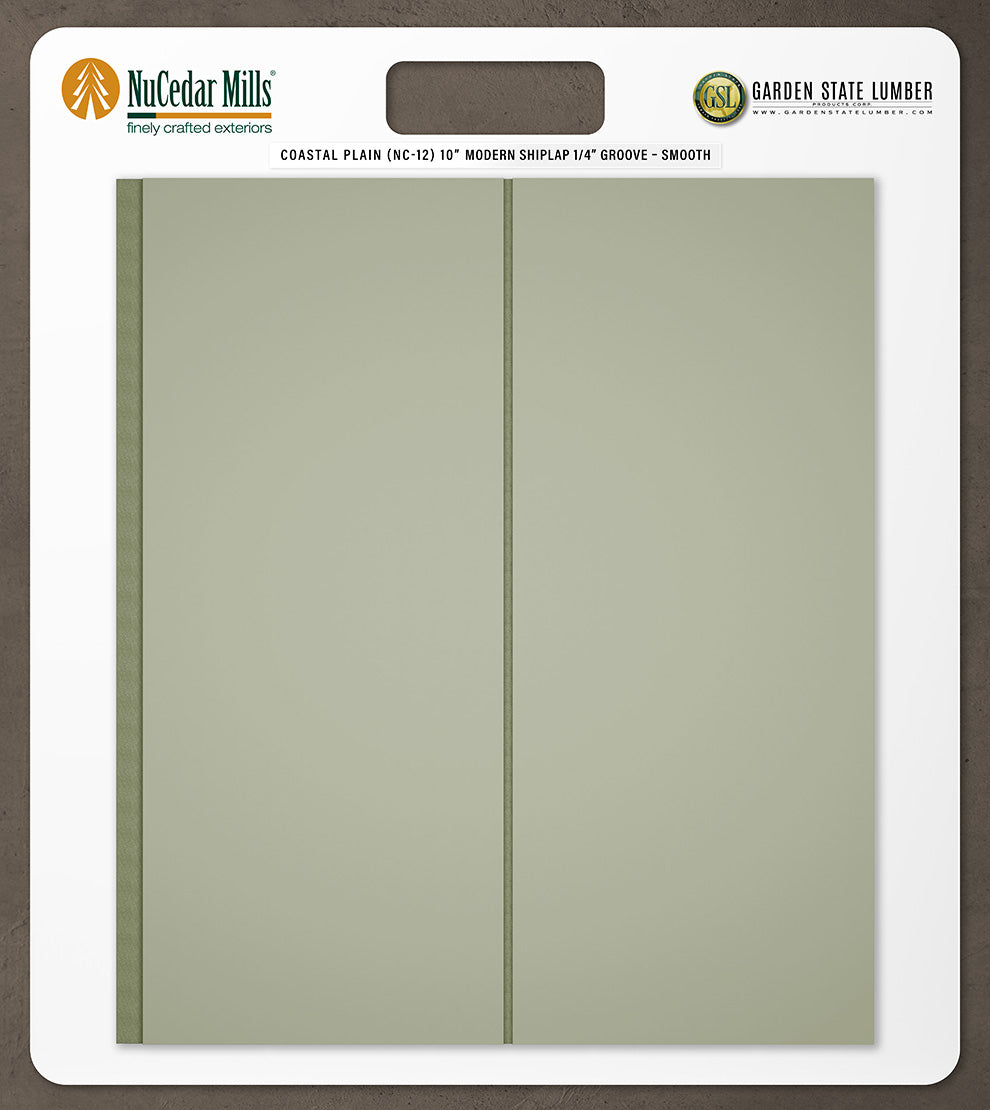 10″ Smooth T&G Modern Shiplap Strips - 2' x 2' Display