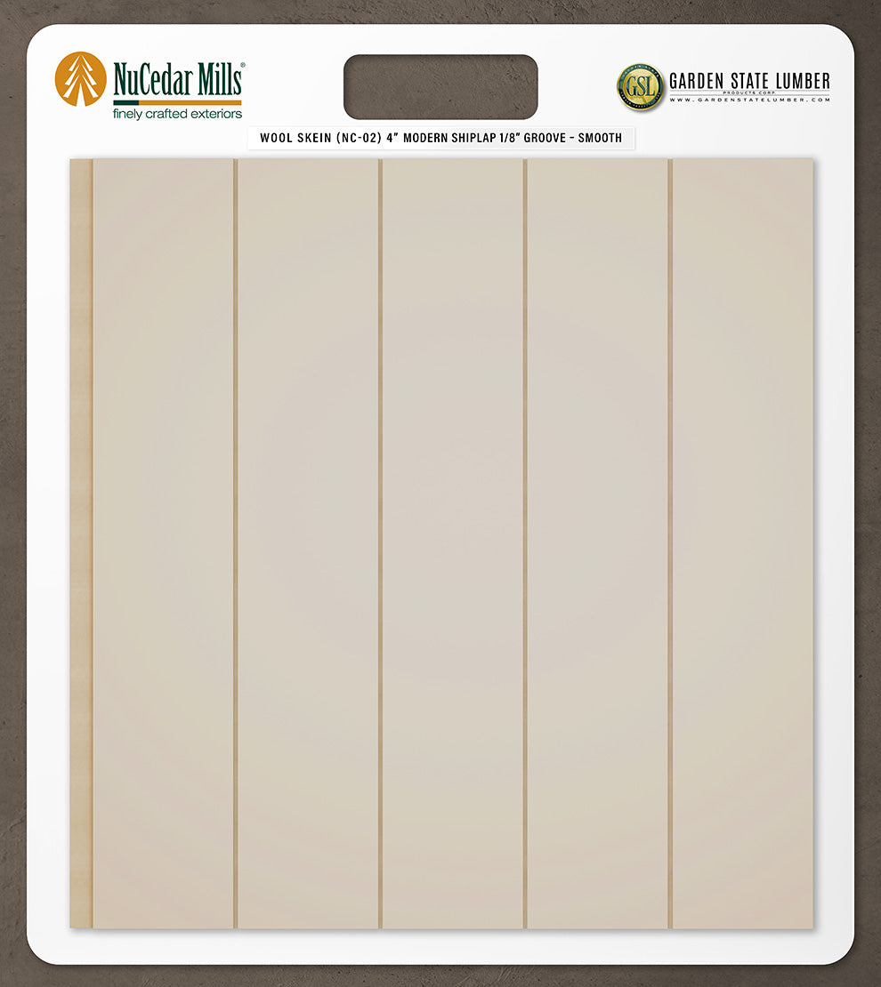 4″ Smooth T&G Modern Shiplap Strips - 2' x 2' Display