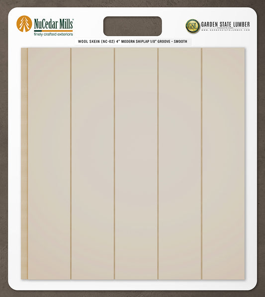 4″ Smooth T&G Modern Shiplap Strips - 2' x 2' Display