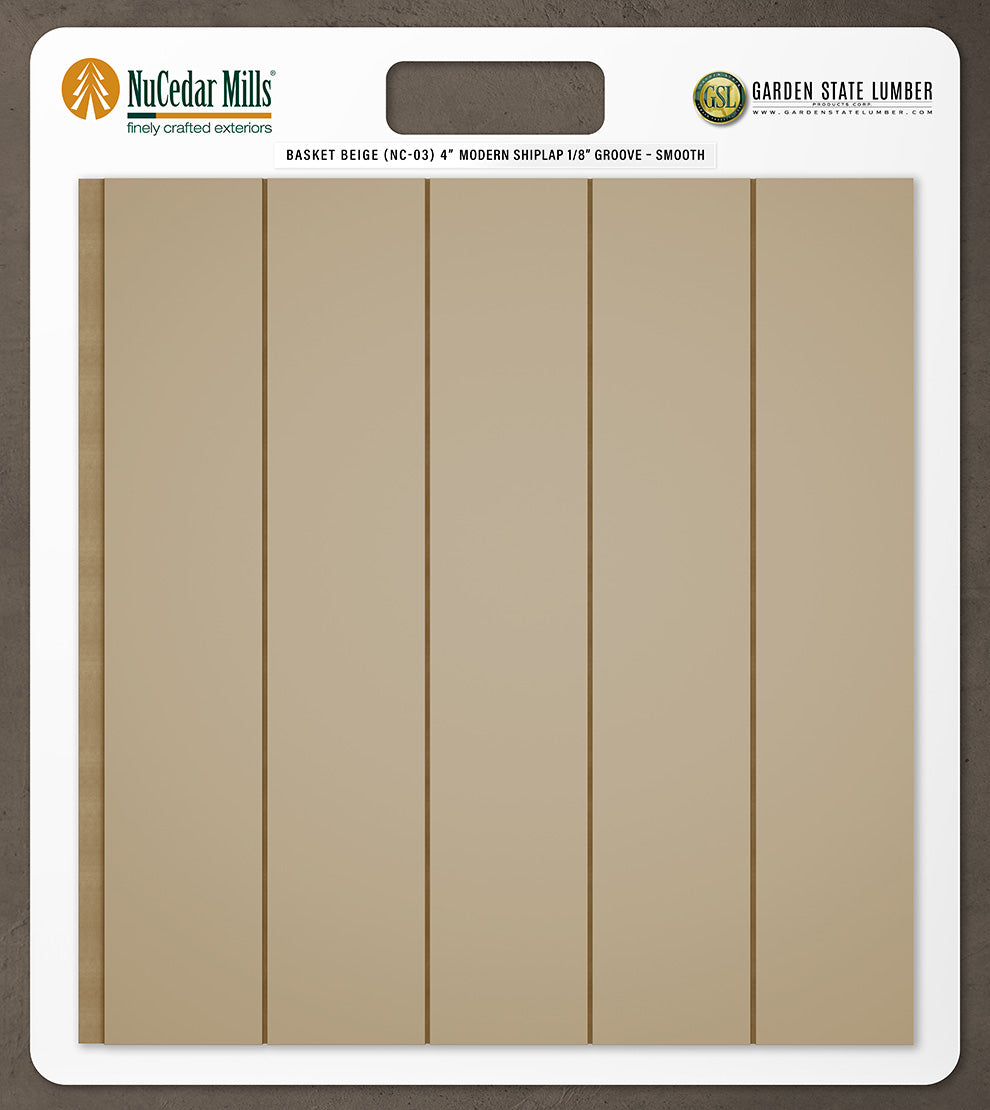 4″ Smooth T&G Modern Shiplap Strips - 2' x 2' Display