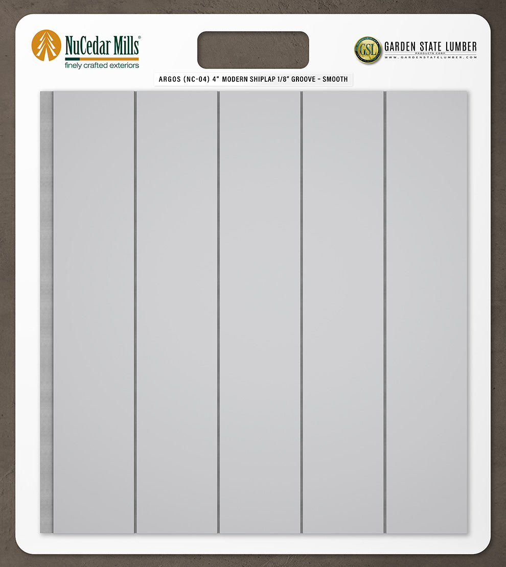 4″ Smooth T&G Modern Shiplap Strips - 2' x 2' Display