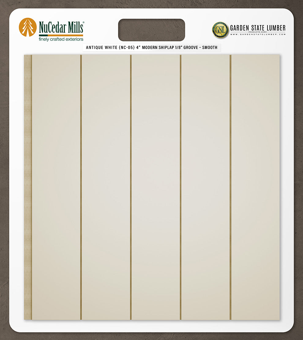 4″ Smooth T&G Modern Shiplap Strips - 2' x 2' Display