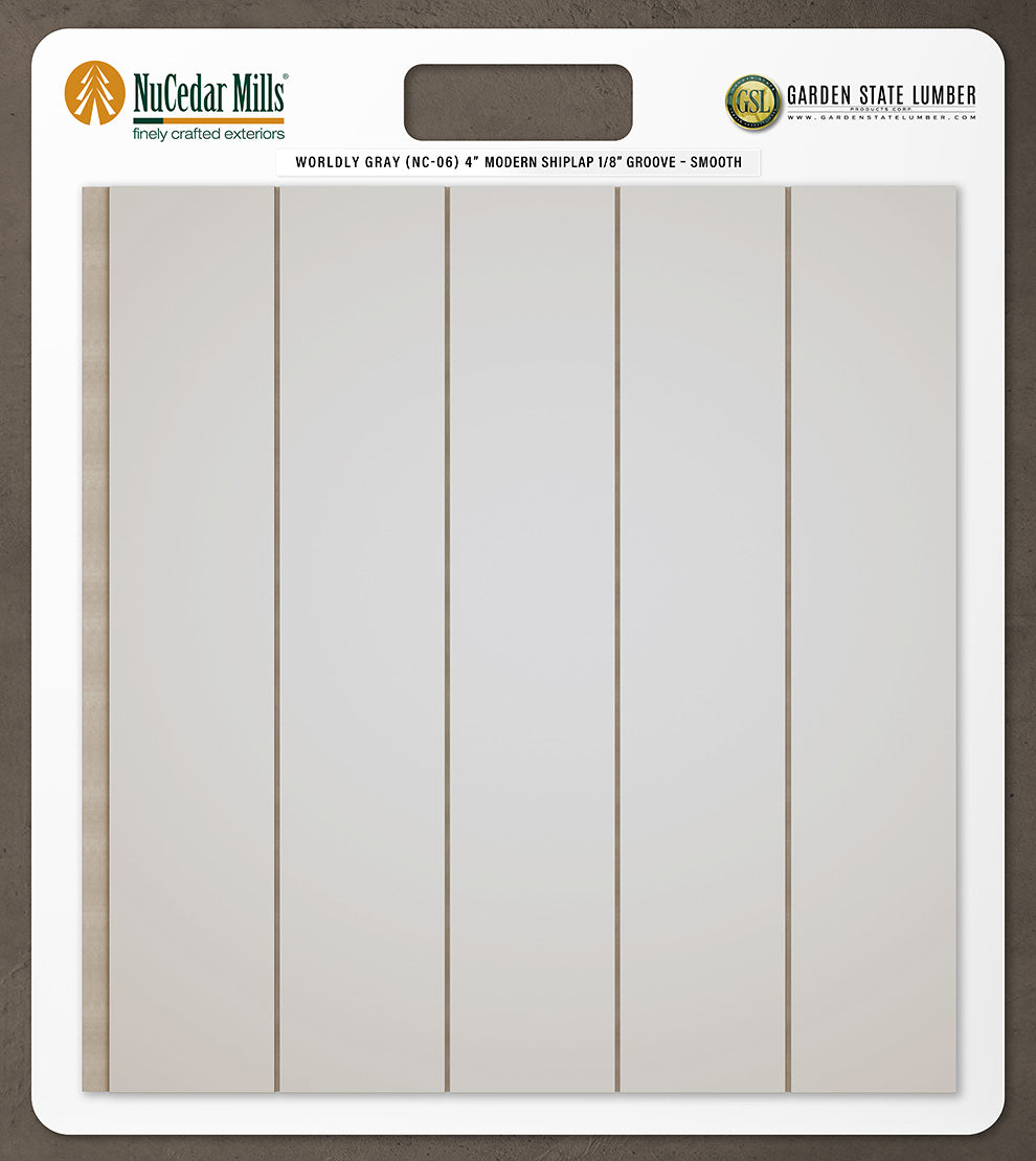4″ Smooth T&G Modern Shiplap Strips - 2' x 2' Display