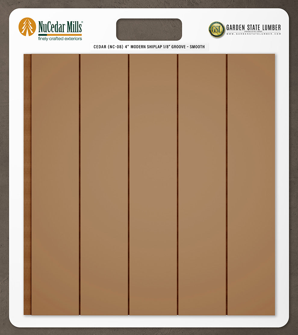 4″ Smooth T&G Modern Shiplap Strips - 2' x 2' Display