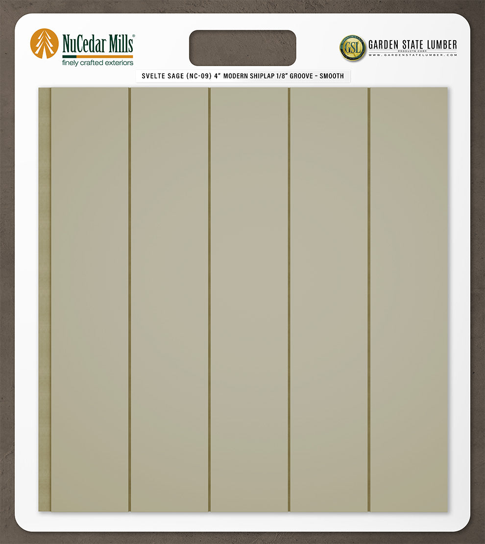 4″ Smooth T&G Modern Shiplap Strips - 2' x 2' Display