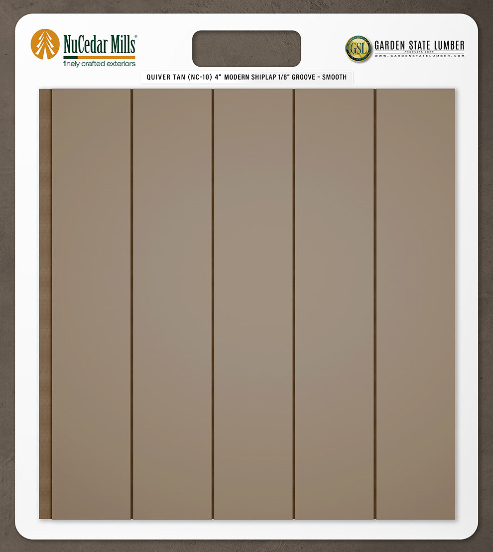 4″ Smooth T&G Modern Shiplap Strips - 2' x 2' Display