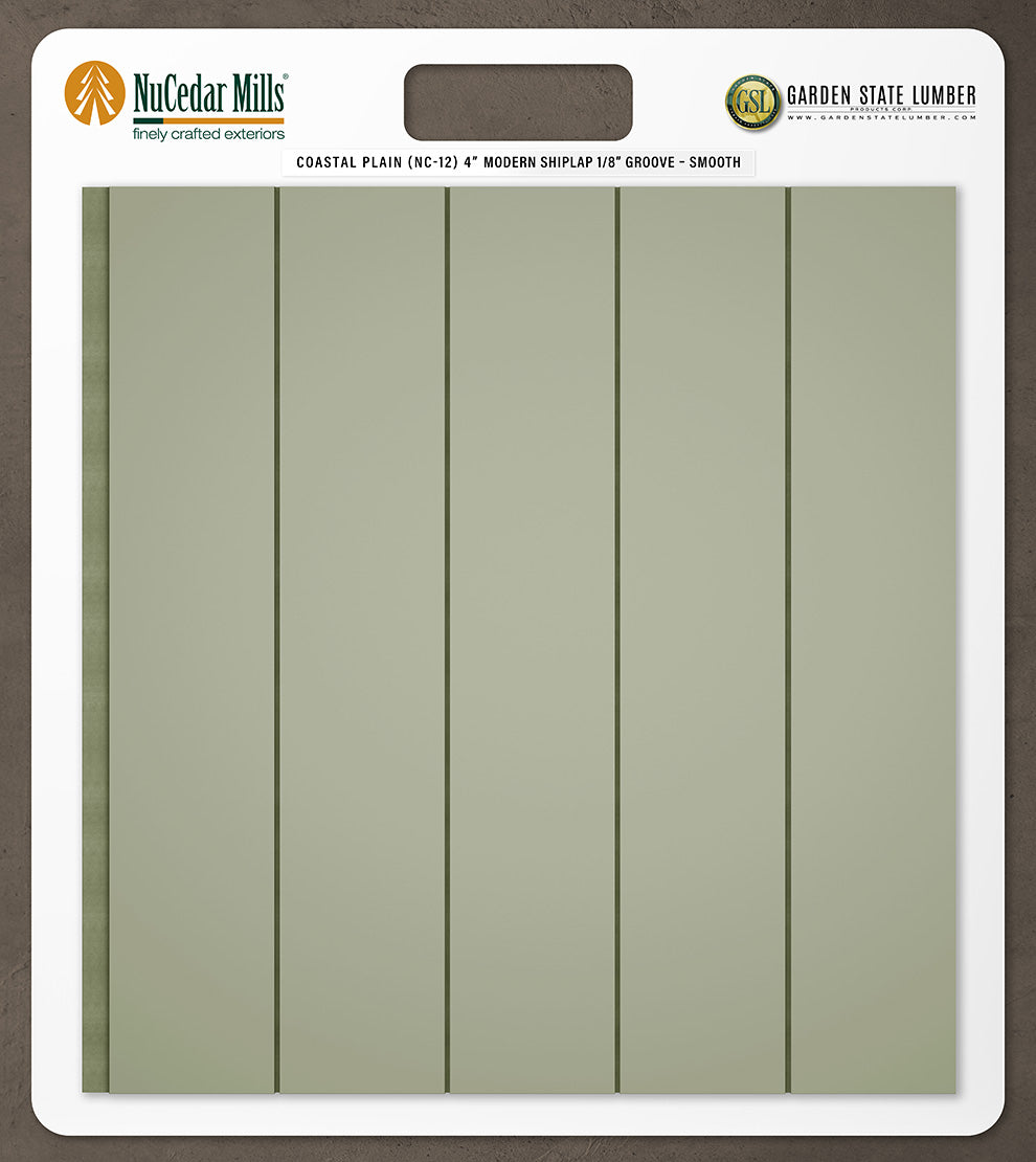4″ Smooth T&G Modern Shiplap Strips - 2' x 2' Display
