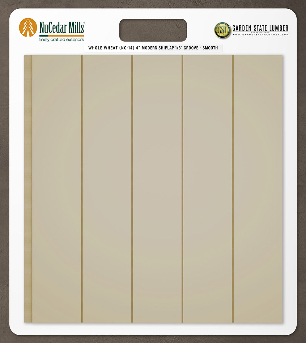 4″ Smooth T&G Modern Shiplap Strips - 2' x 2' Display