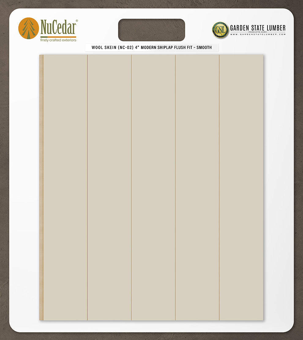 4″ Smooth T&G Modern Shiplap Strips - 2' x 2' Display