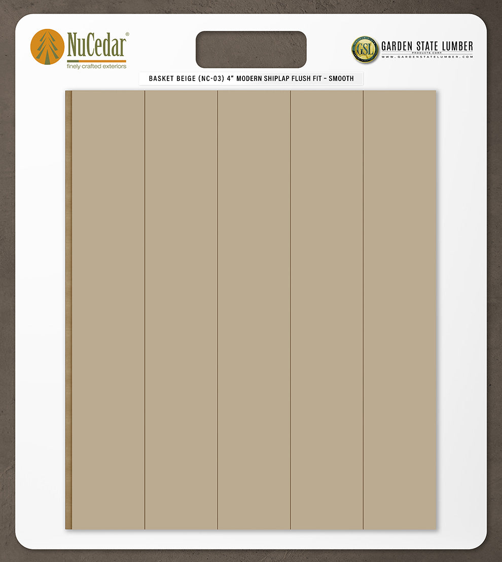 4″ Smooth T&G Modern Shiplap Strips - 2' x 2' Display