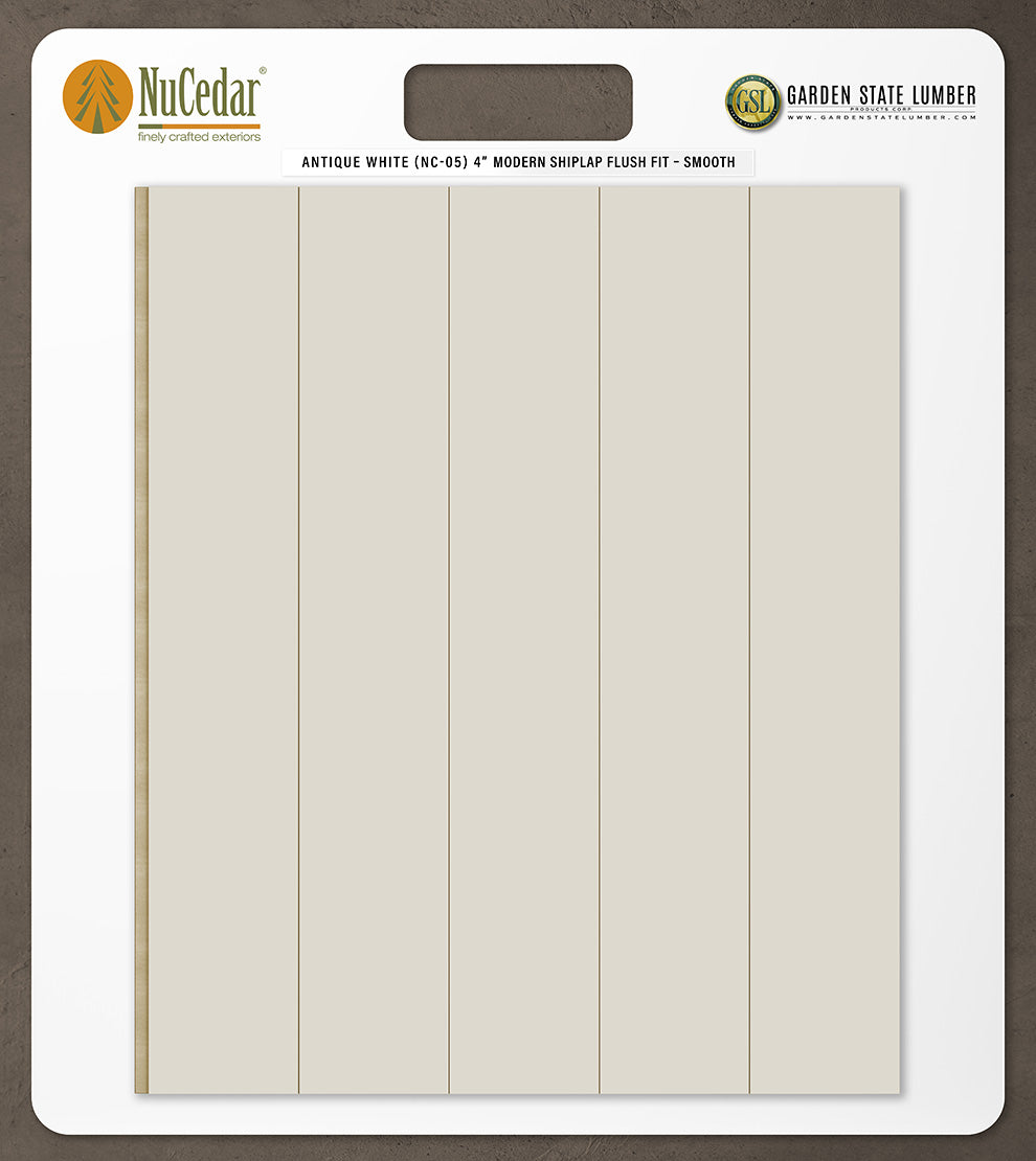 4″ Smooth T&G Modern Shiplap Strips - 2' x 2' Display