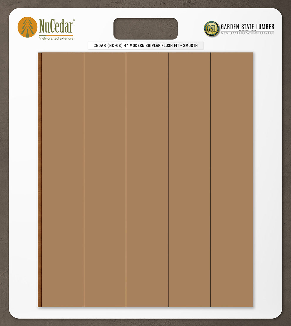 4″ Smooth T&G Modern Shiplap Strips - 2' x 2' Display
