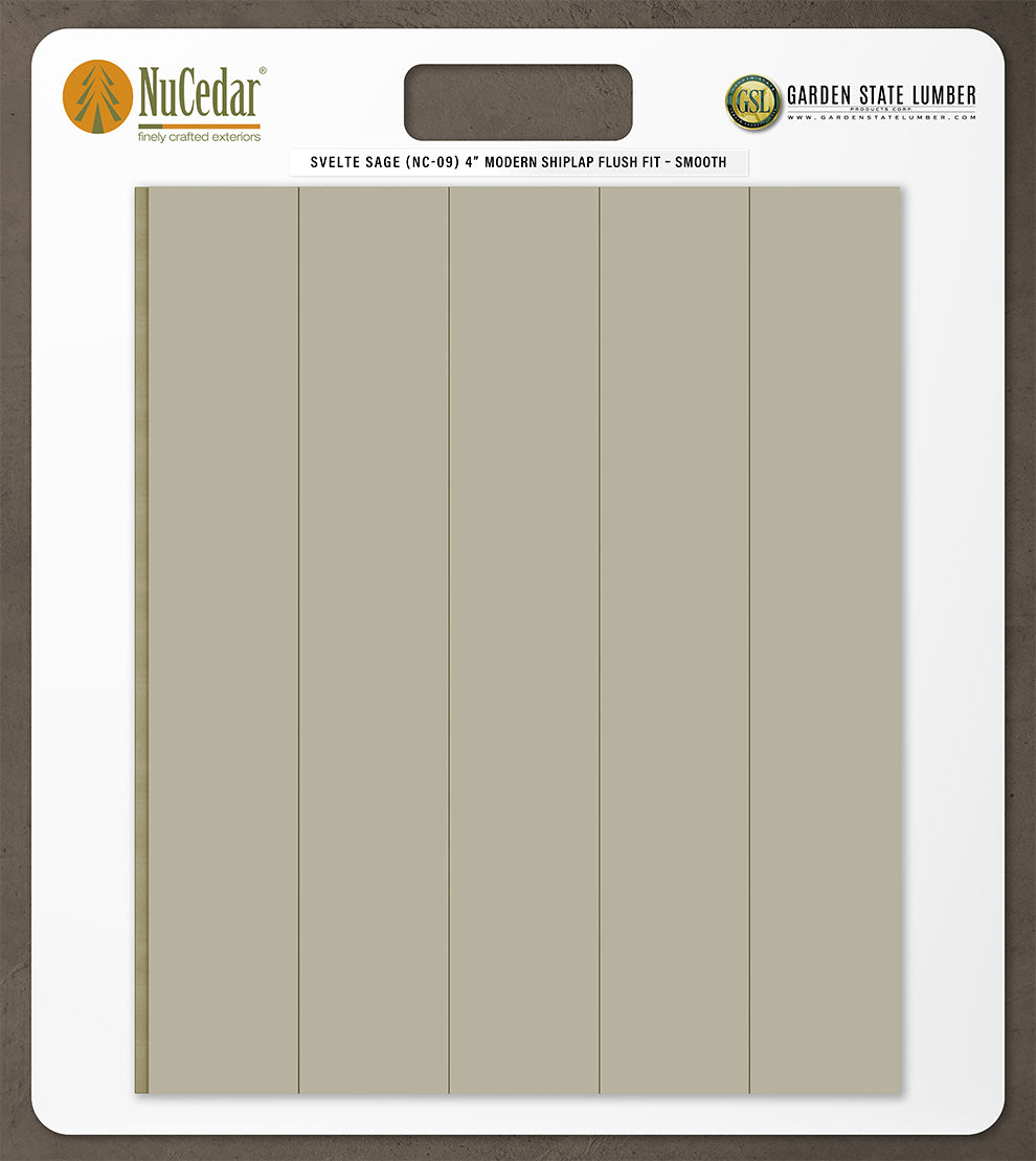 4″ Smooth T&G Modern Shiplap Strips - 2' x 2' Display
