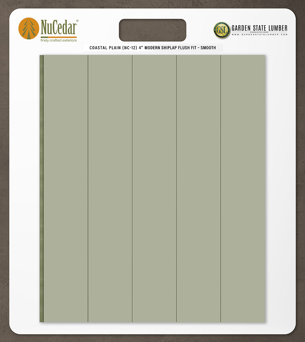 4″ Smooth T&G Modern Shiplap Strips - 2' x 2' Display