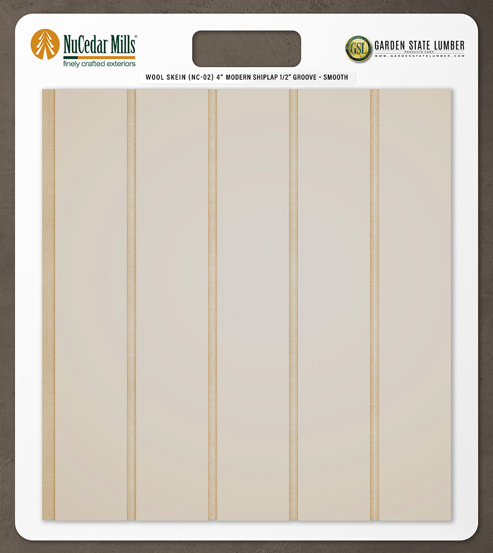 4″ Smooth T&G Modern Shiplap Strips - 2' x 2' Display