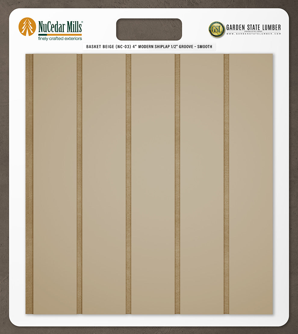4″ Smooth T&G Modern Shiplap Strips - 2' x 2' Display