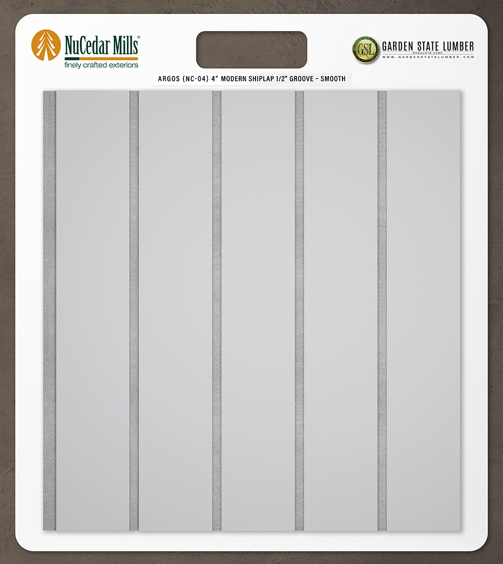 4″ Smooth T&G Modern Shiplap Strips - 2' x 2' Display