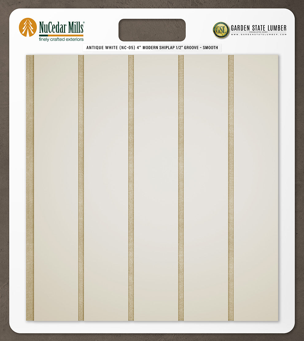 4″ Smooth T&G Modern Shiplap Strips - 2' x 2' Display