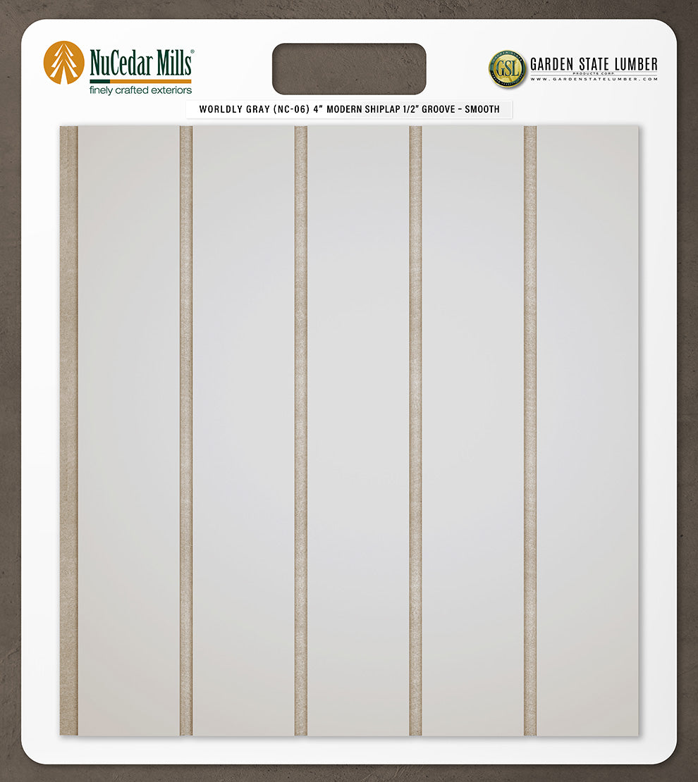 4″ Smooth T&G Modern Shiplap Strips - 2' x 2' Display