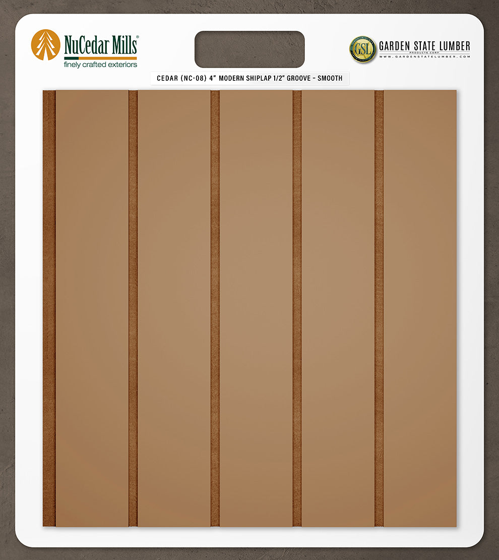 4″ Smooth T&G Modern Shiplap Strips - 2' x 2' Display