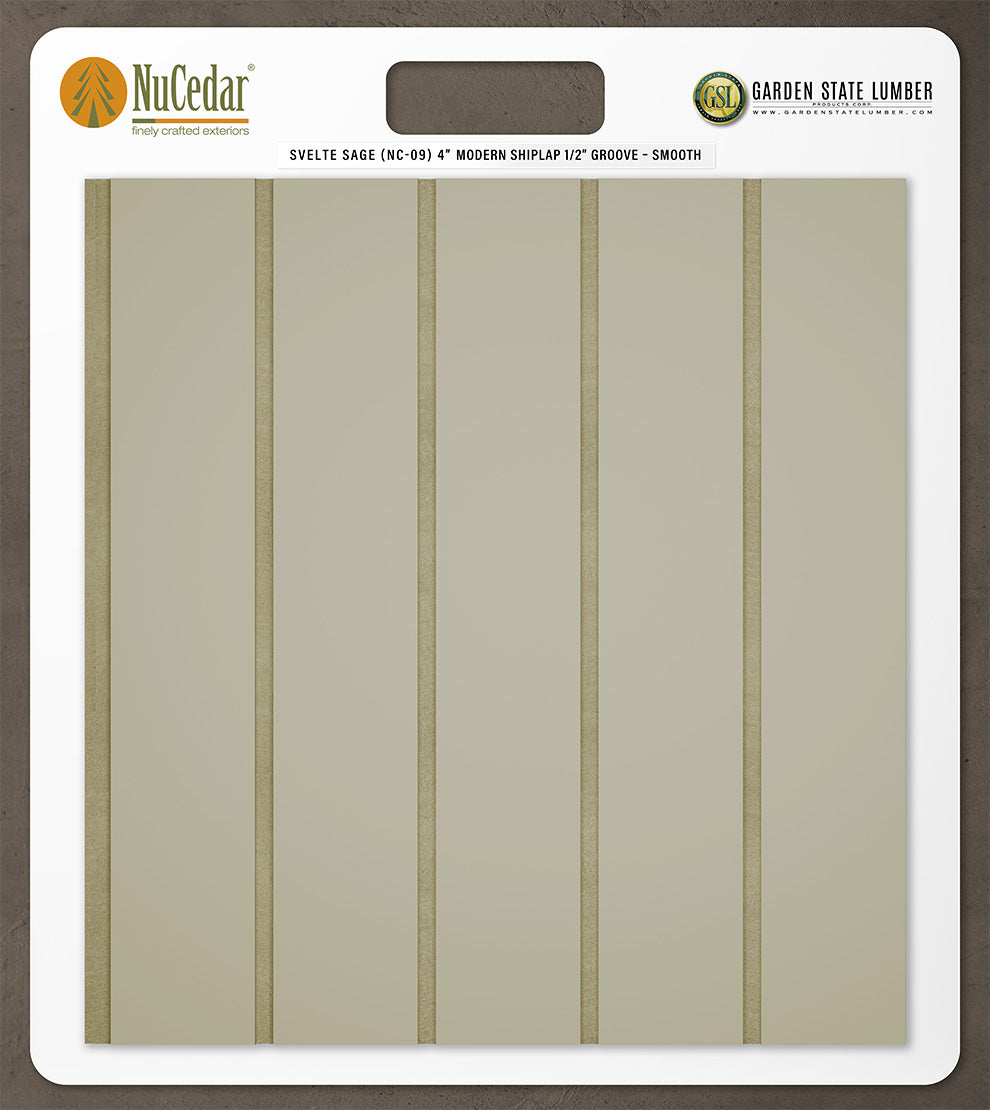 4″ Smooth T&G Modern Shiplap Strips - 2' x 2' Display