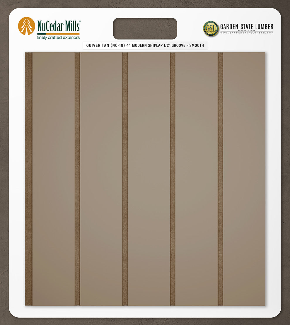 4″ Smooth T&G Modern Shiplap Strips - 2' x 2' Display
